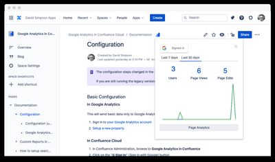 Page summary dropdown screen
