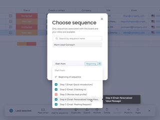 CRM sequences: start from any step